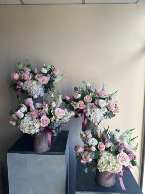 Arreglo floral de Rosas y Hortensias
